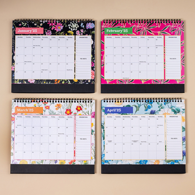 The Art loom 2025 Floral Escape Desk Calendar SCOOBOO