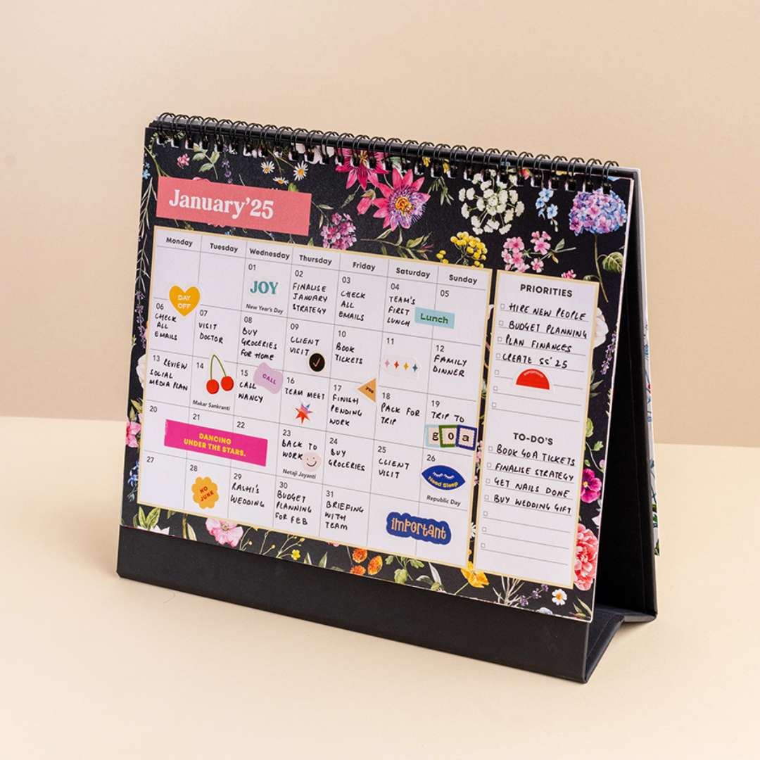 The Art loom 2025 Floral Escape Desk Calendar