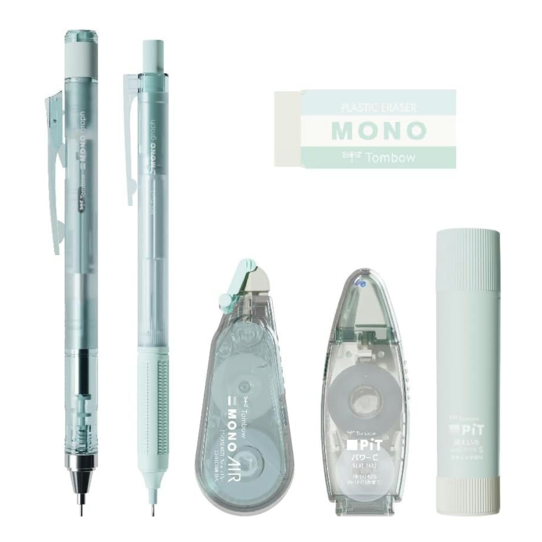 Tombow MONO PiT Stationery Set Pastel Glass  6-piece Set