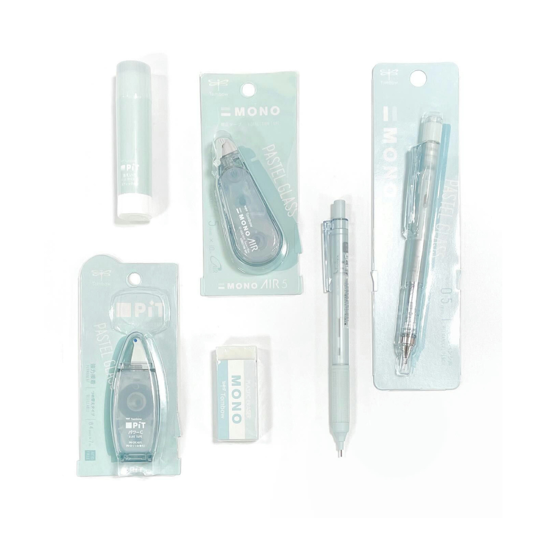 Tombow MONO PiT Stationery Set Pastel Glass  6-piece Set