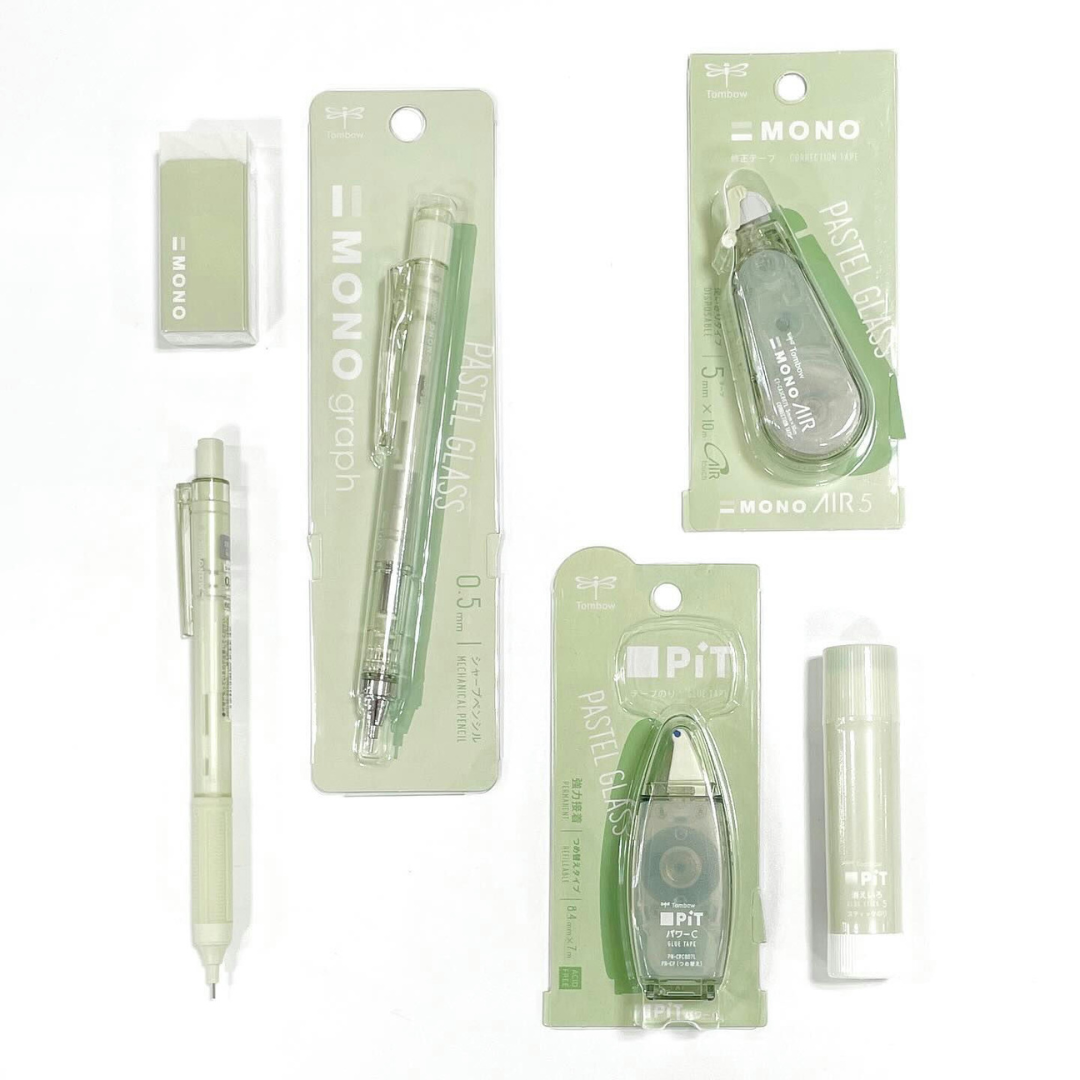 Tombow MONO PiT Stationery Set Pastel Glass  6-piece Set