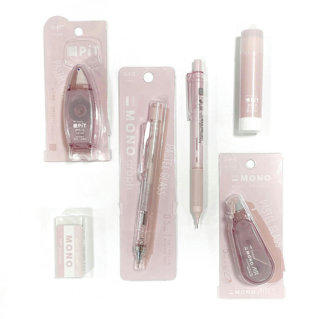 Tombow MONO PiT Stationery Set Pastel Glass  6-piece Set