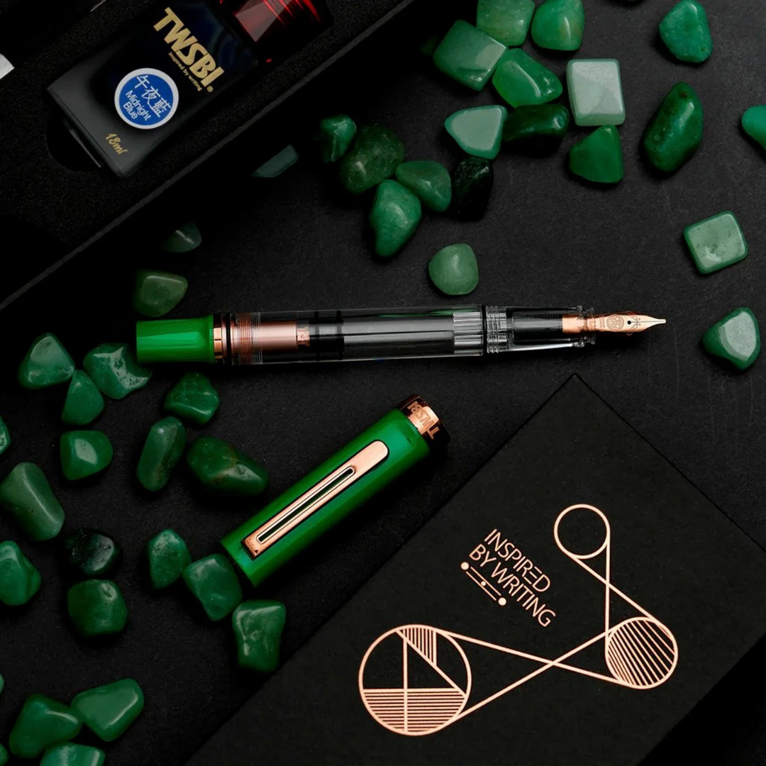 Twsbi  Special Edition Eco-T Midnight Blue Ink Fountain Pen in Royal Jade with 18ml