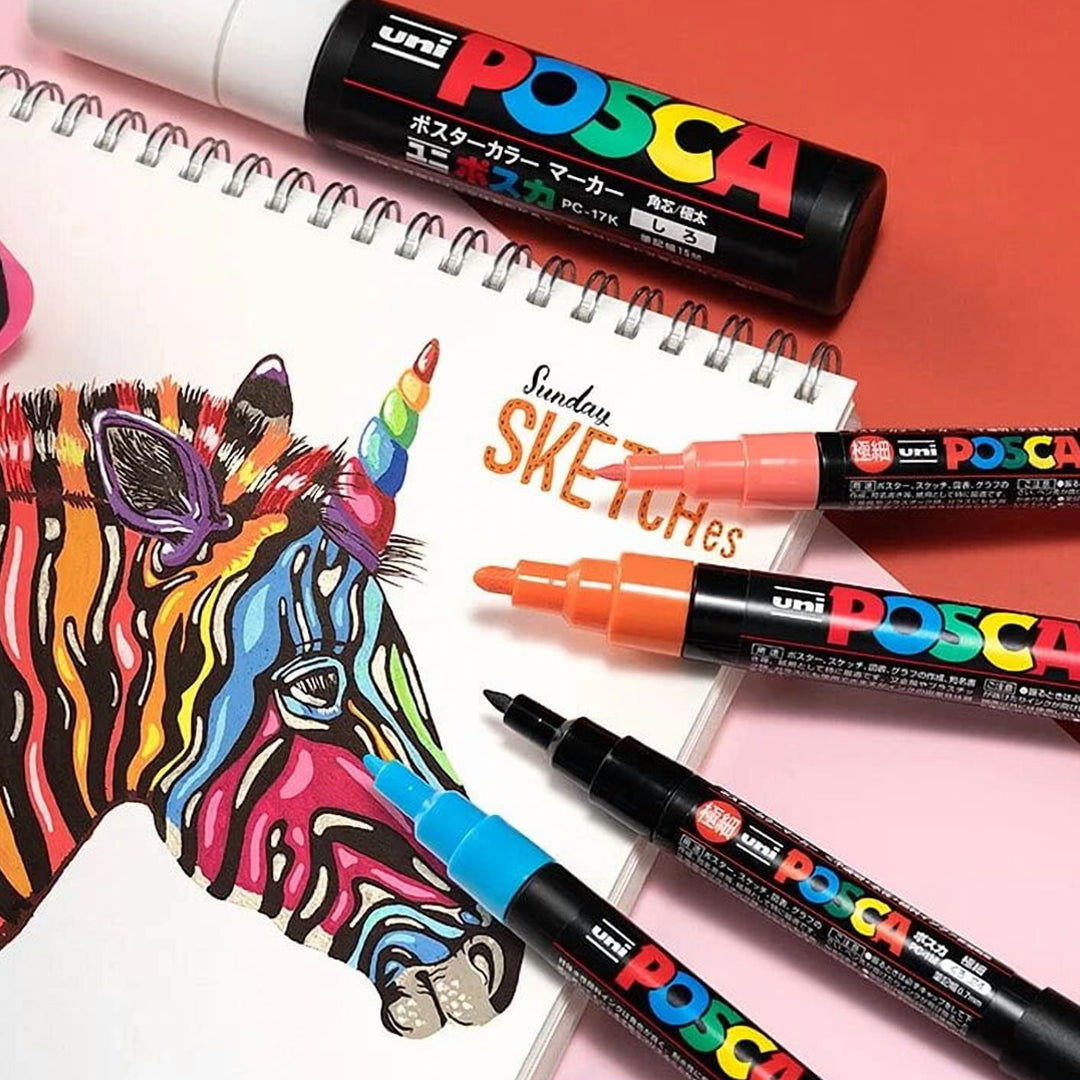 Uni-Ball Posca Water-Based Paint Marker Set- PC-3M 0.9-1.3MM