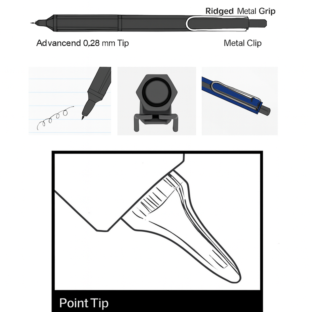 Uni Jetstream Edge Permanent Ballpoint Pen 0.28