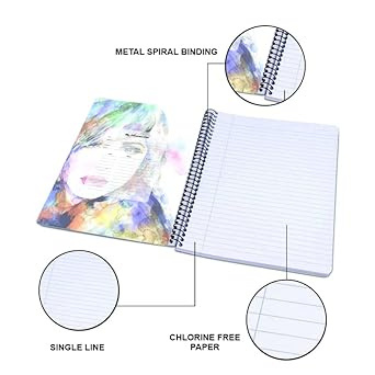 Oddy Metal B5 Spiral Ruled Notebook