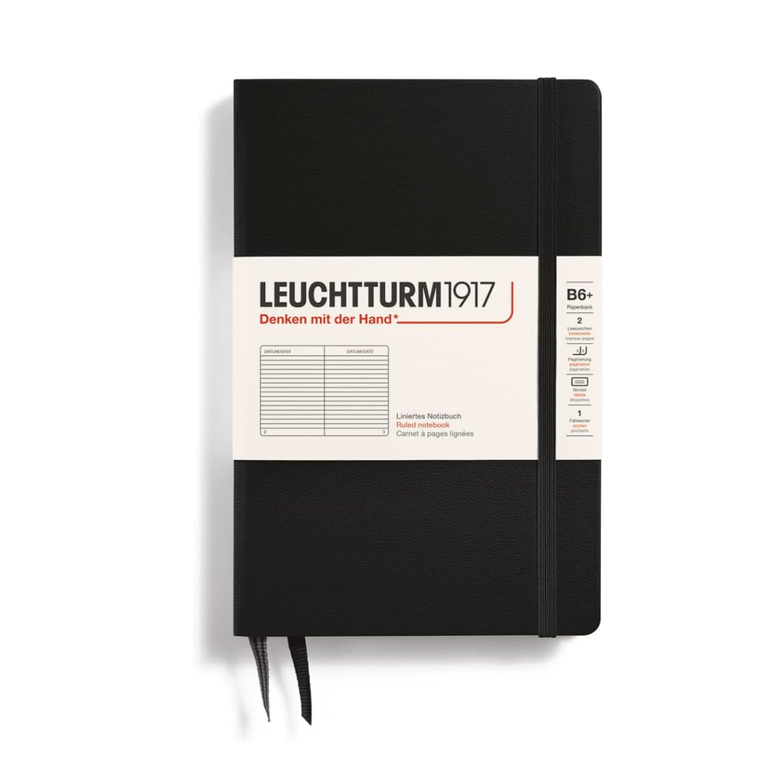 Leuchtturm1917 Ruled Notebook-A5(411) - BLACK