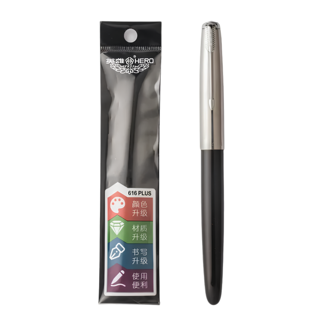 Hero 616 Plus F Fountain Pen Silver Cap