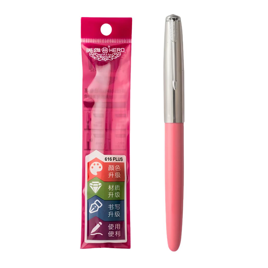Hero 616 Plus F Fountain Pen Silver Cap