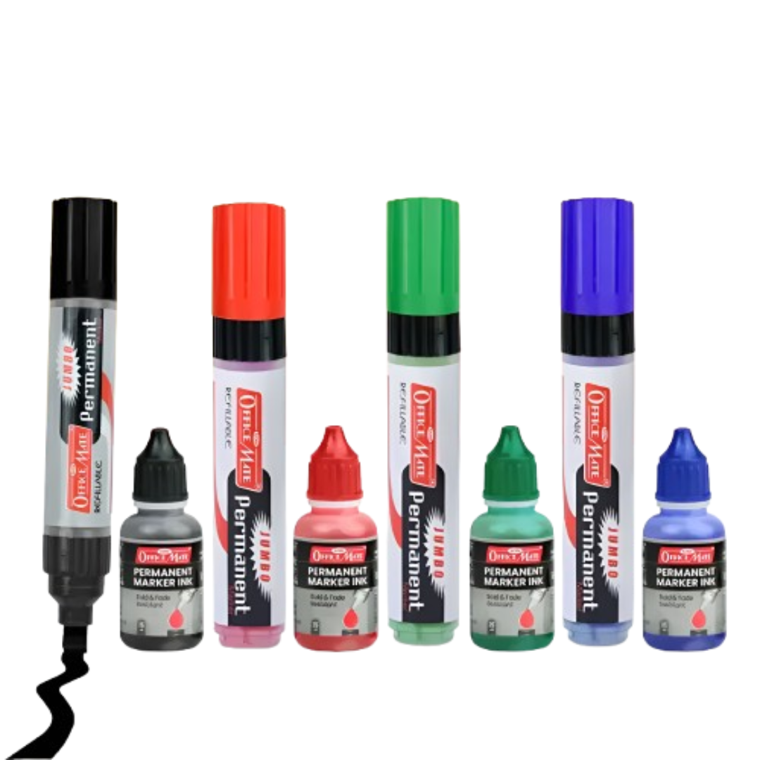 Soni Officemate Refillable Jambo Permanent Marker & Ink Set