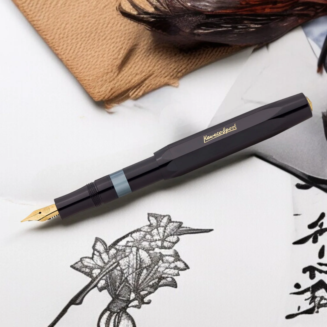 Kaweco Piston Sport Classic Black-Gold Fountain Pen