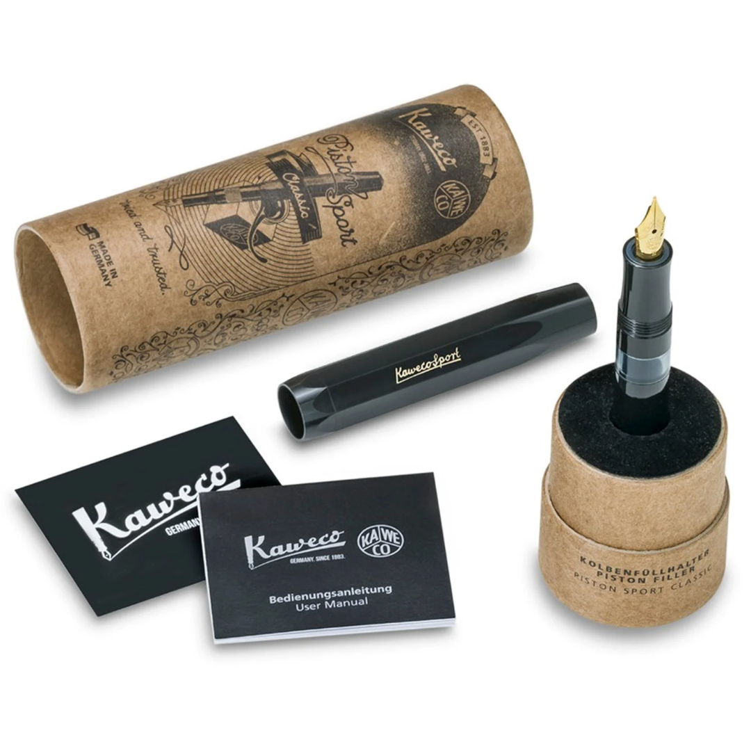 Kaweco Piston Sport Classic Black-Gold Fountain Pen