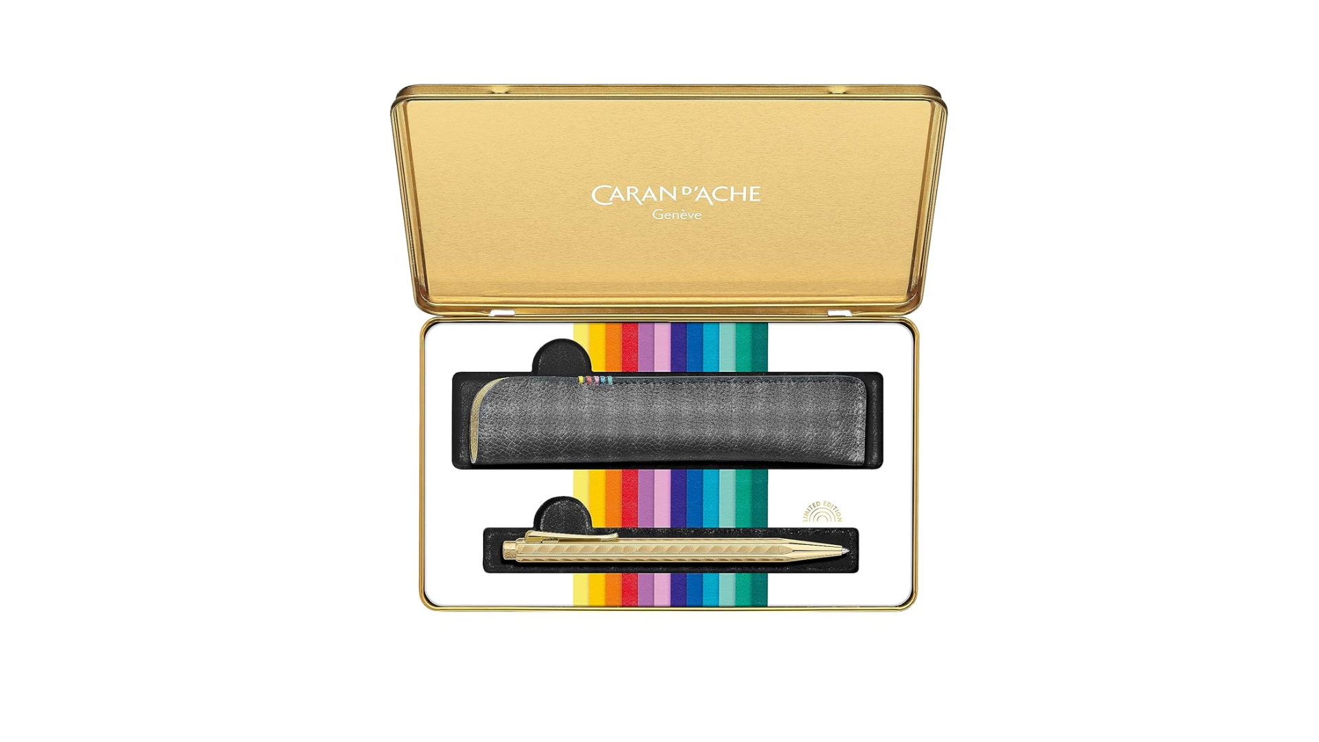 Caran D'Ache COLOUR TREASURE ECRIDOR SUNLIGHT Gift Set Ballpoint Pen & Leather Case