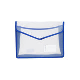 Worldone Flexi Document Case Button Folder Transparent Blue - Pack of 2