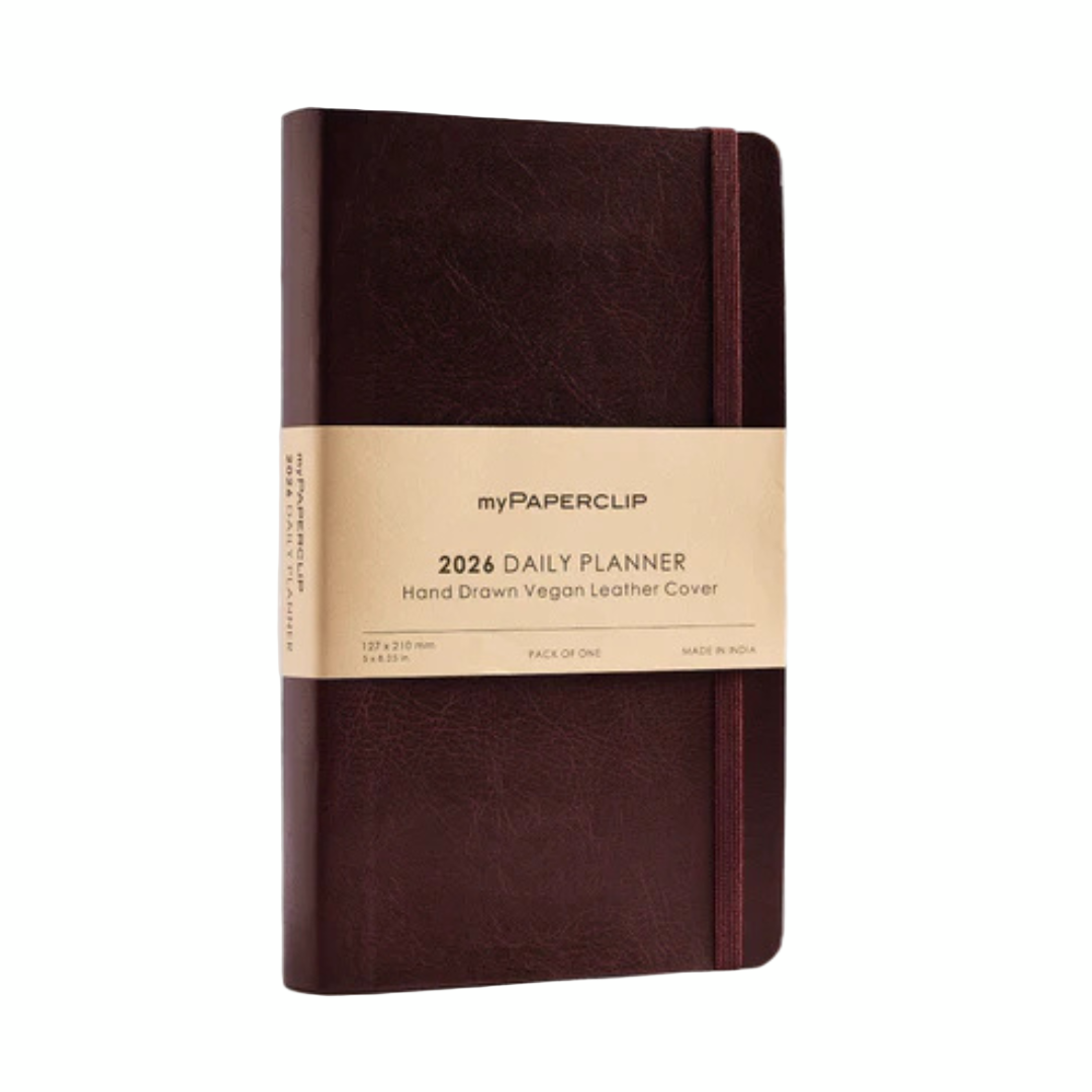 Mypaperclip 2026 Leather Cover Daily Planner