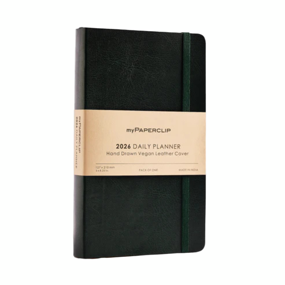 Mypaperclip 2026 Leather Cover Daily Planner