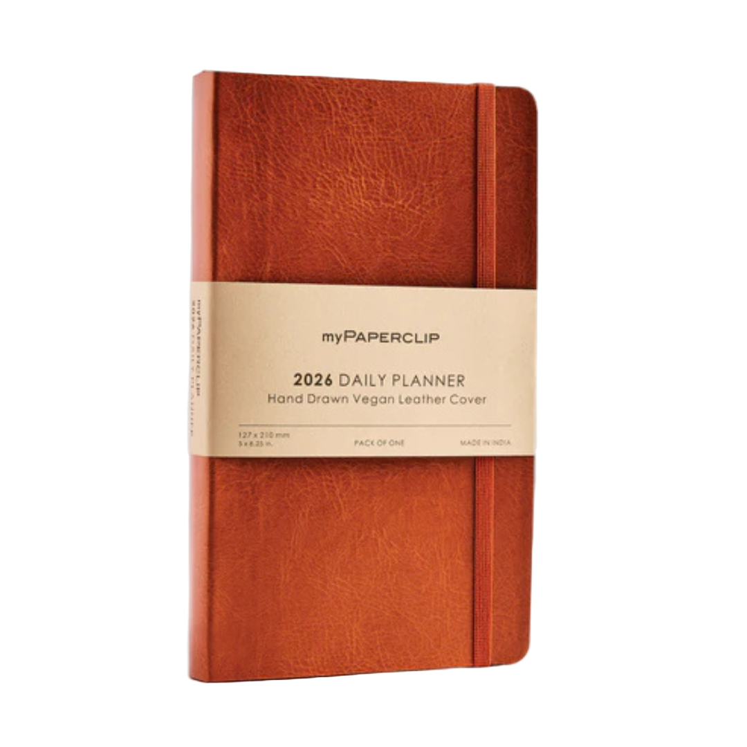 Mypaperclip 2026 Leather Cover Daily Planner