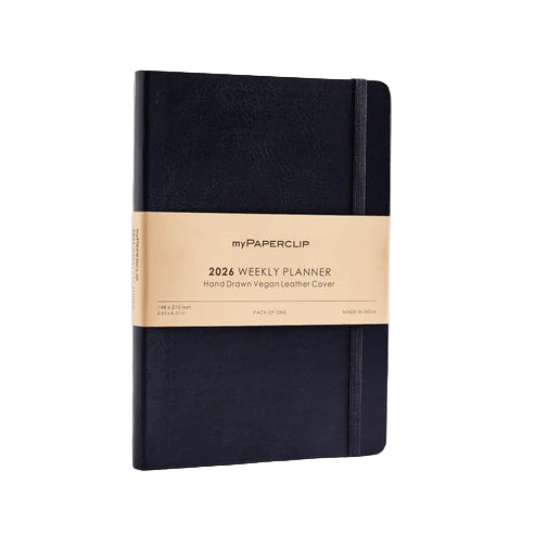 Mypaperclip 2026 Leather Cover Weekly Planner
