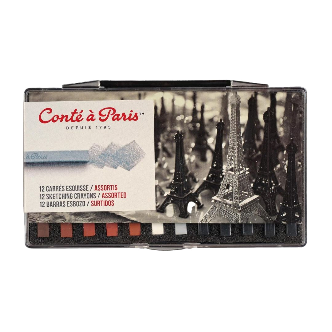 Conte a Paris Sketching Crayons Assorted Colors - Pack of 12