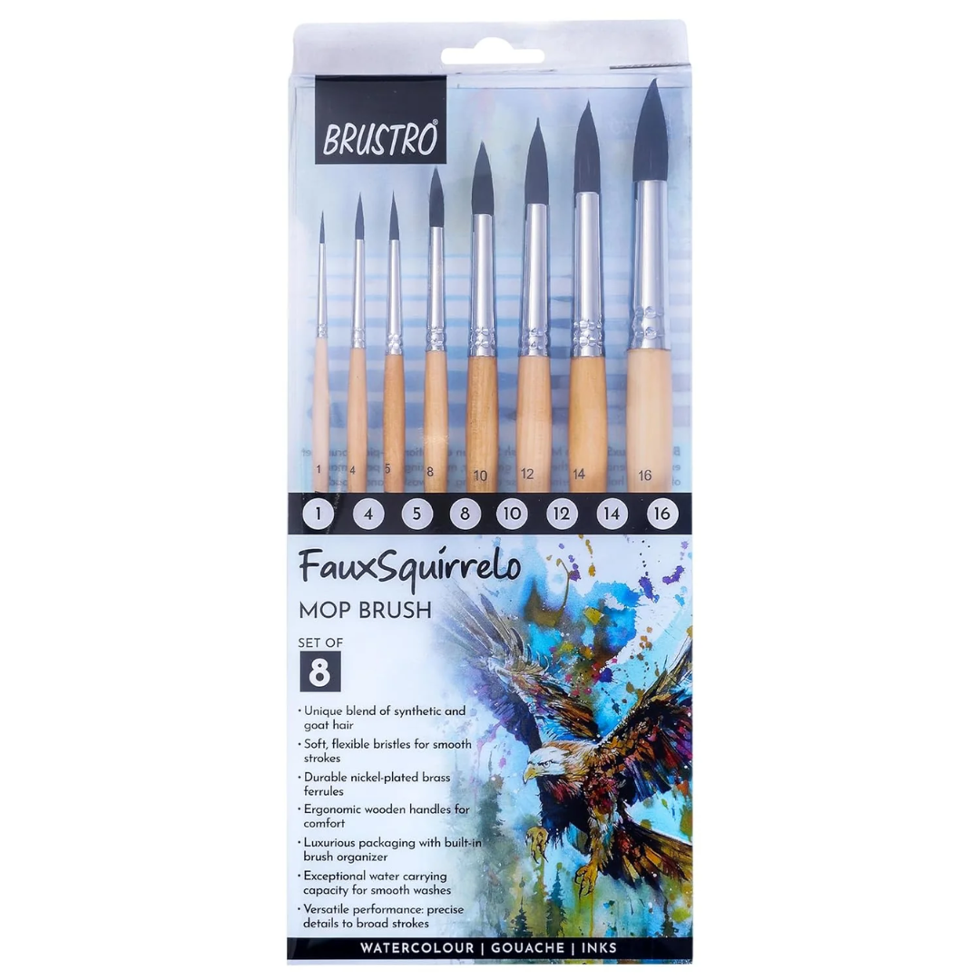 Brustro Faux Squirrelo Mop Brush Set