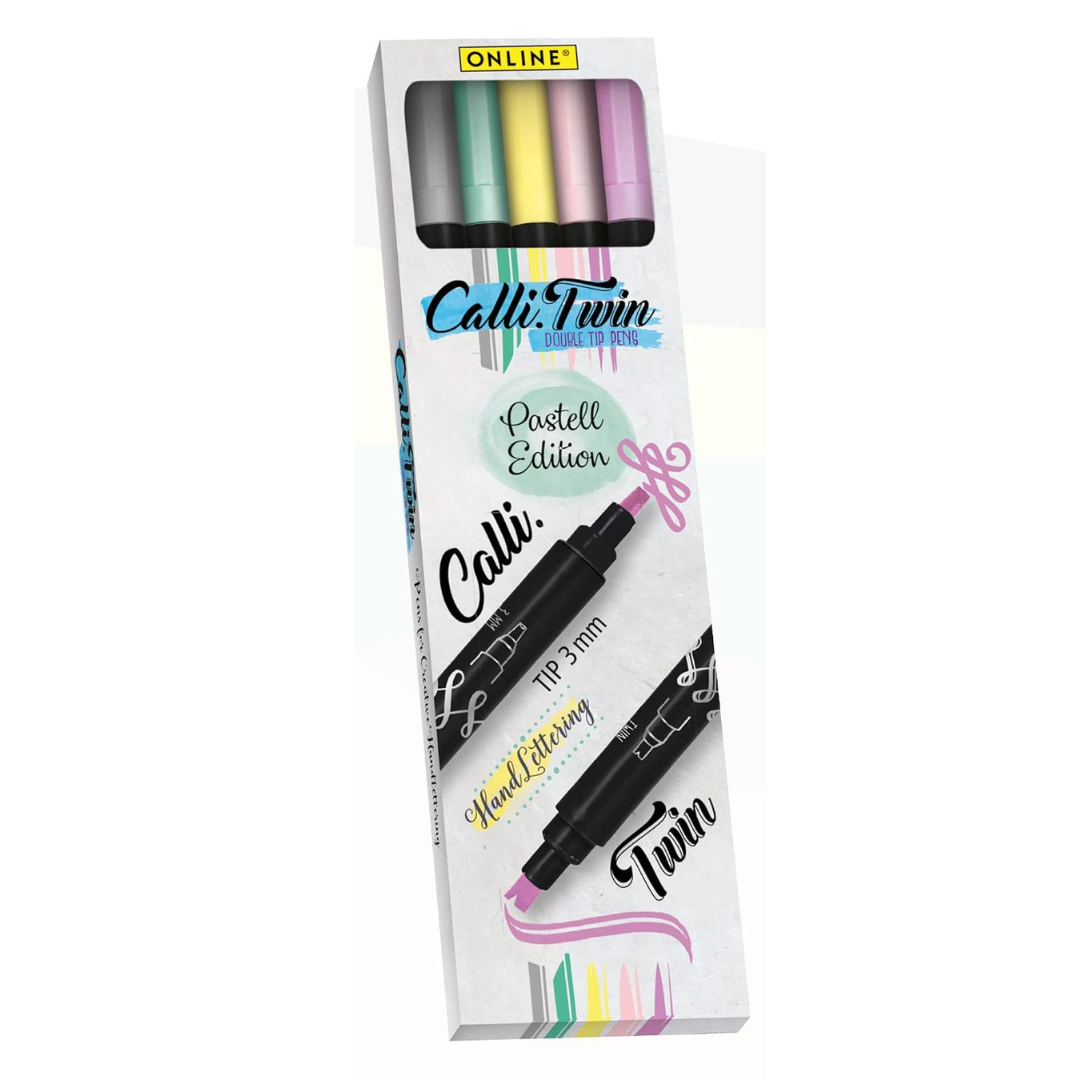 Online Pastel Edition Double Tip Calligraphy Pen Set