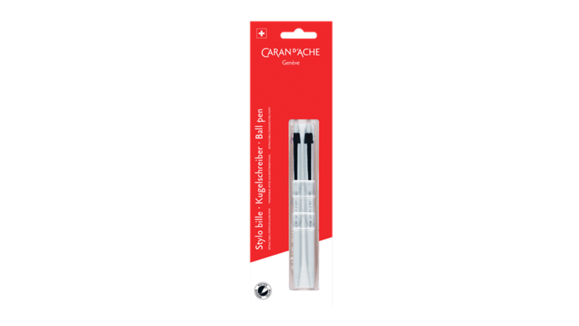 Caran D'Ache Retractable Pen Metal Cartridge with Steel Tip Non-Refillable 2PC