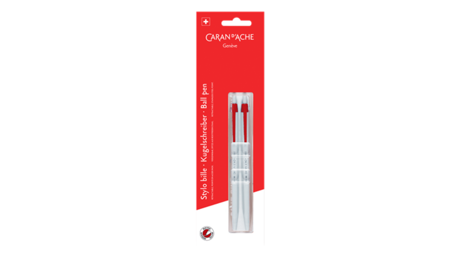 Caran D'Ache Retractable Pen Metal Cartridge with Steel Tip Non-Refillable 2PC