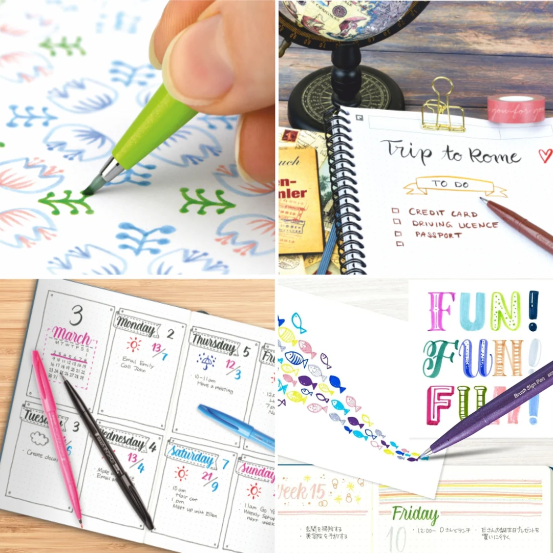 Pentel Arts Brush Sign Pen Set