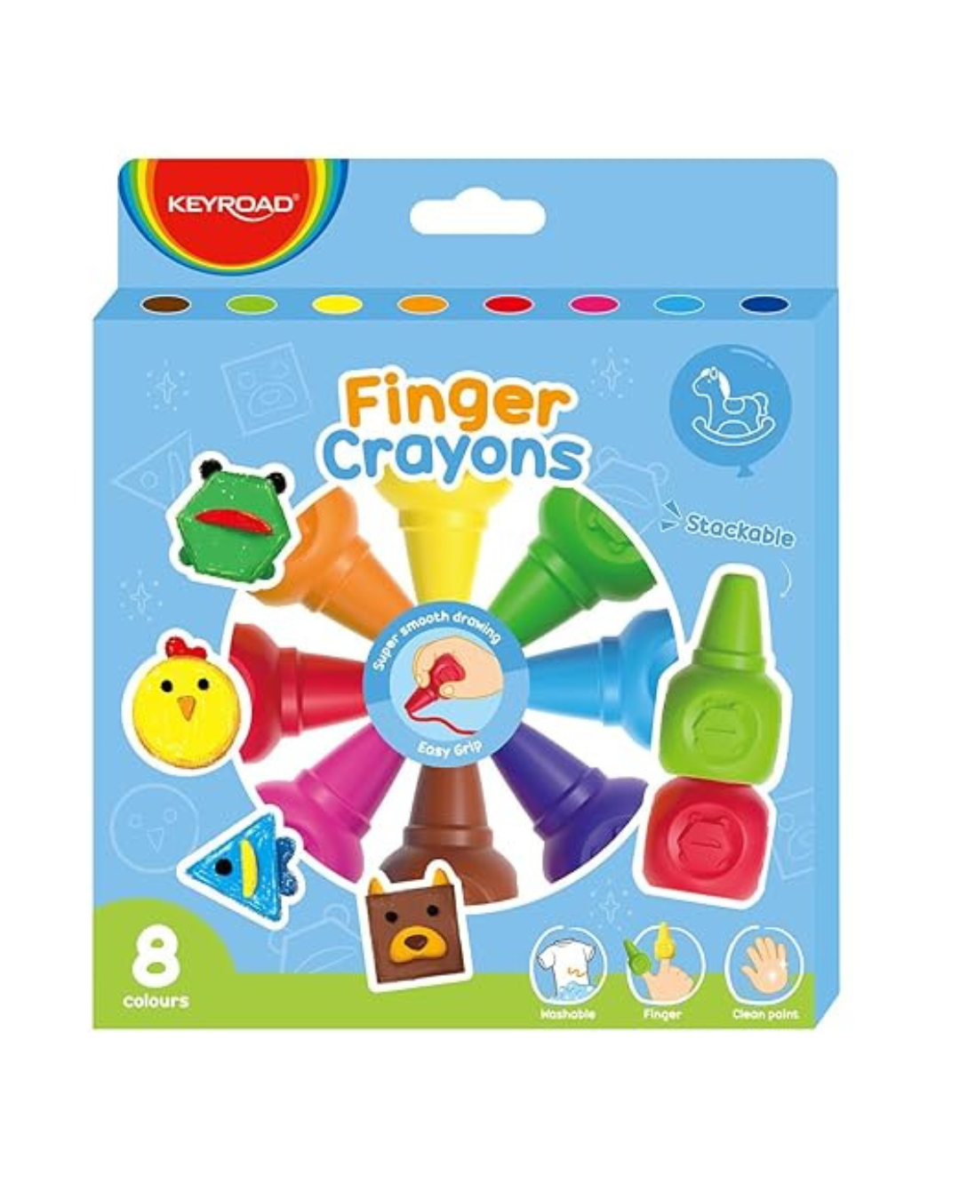 Keyroad Finger Stick on Wax Crayons Set