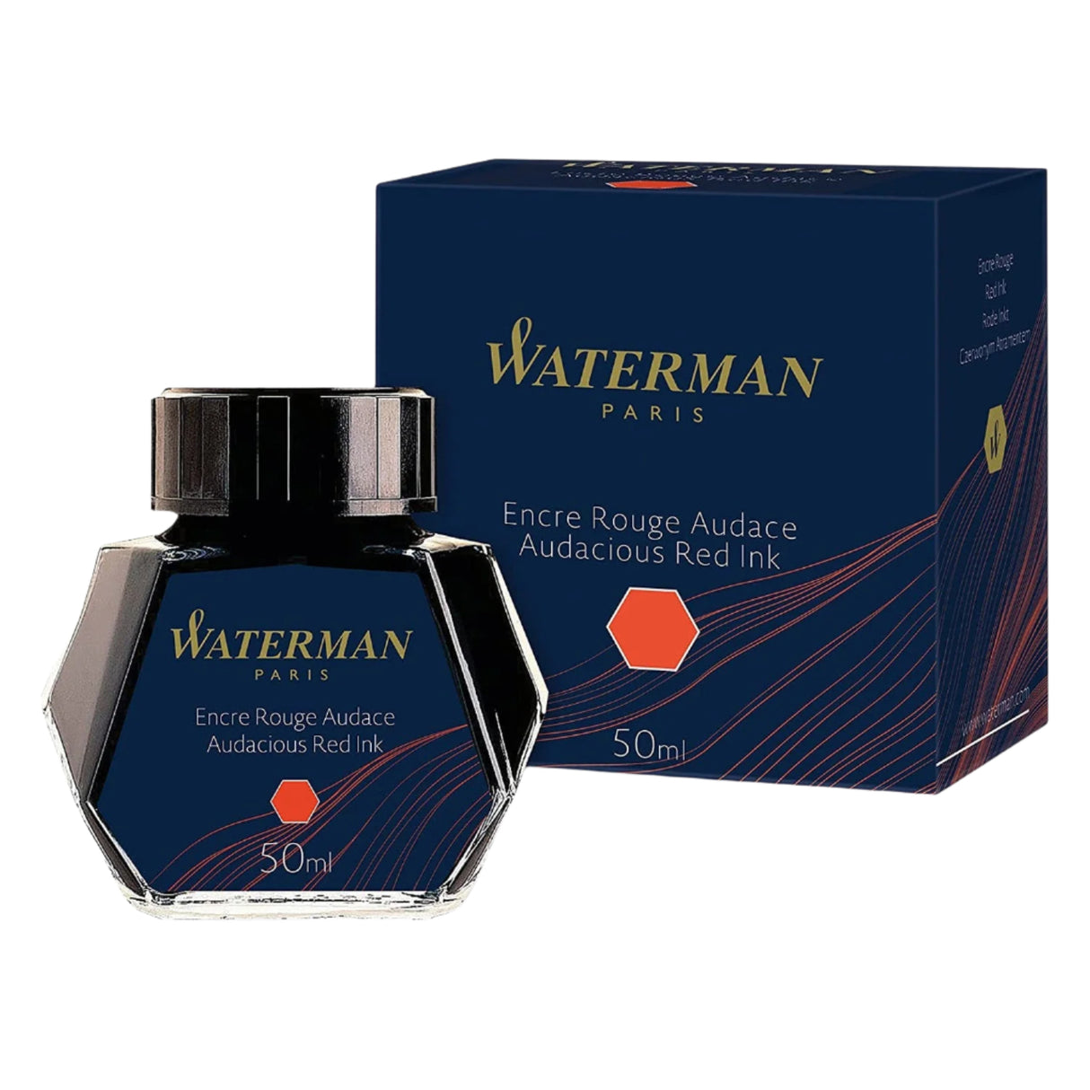 Waterman Ink Bottle (Mysterious Blue - 50 ML) 9000005334. A unique 50 ml ink bottle comes with multi-faceted 9 sides which help you to grasp every remaining drop of ink. Genuine Waterman Ink, France. Onlinemantra.in
