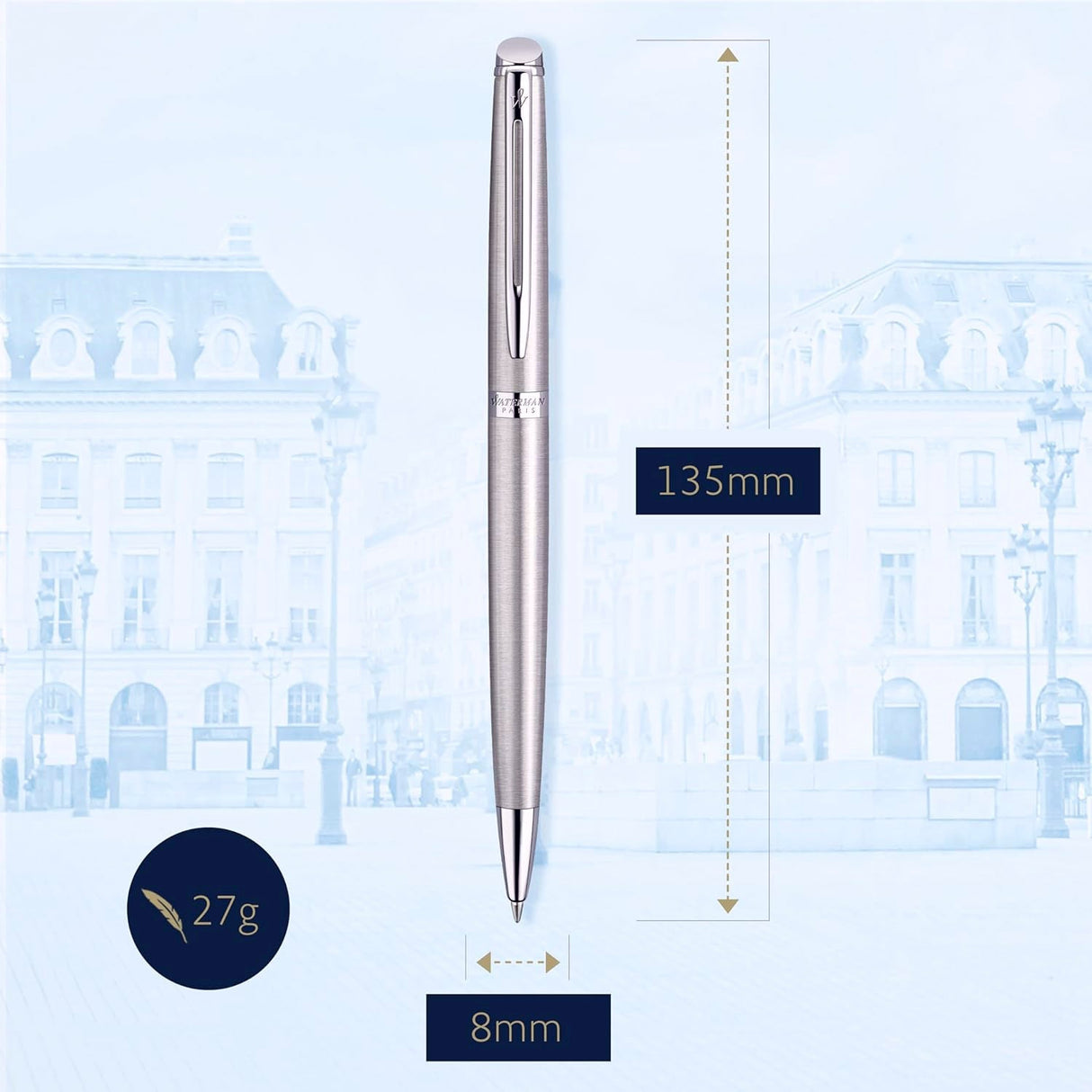 Waterman Hemisphere Stainless Steel CT Ballpoint Pen 9000017093