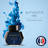 Waterman Ink Bottle (Mysterious Blue - 50 ML) 9000005334. A unique 50 ml ink bottle comes with multi-faceted 9 sides which help you to grasp every remaining drop of ink. Genuine Waterman Ink, France. Onlinemantra.in