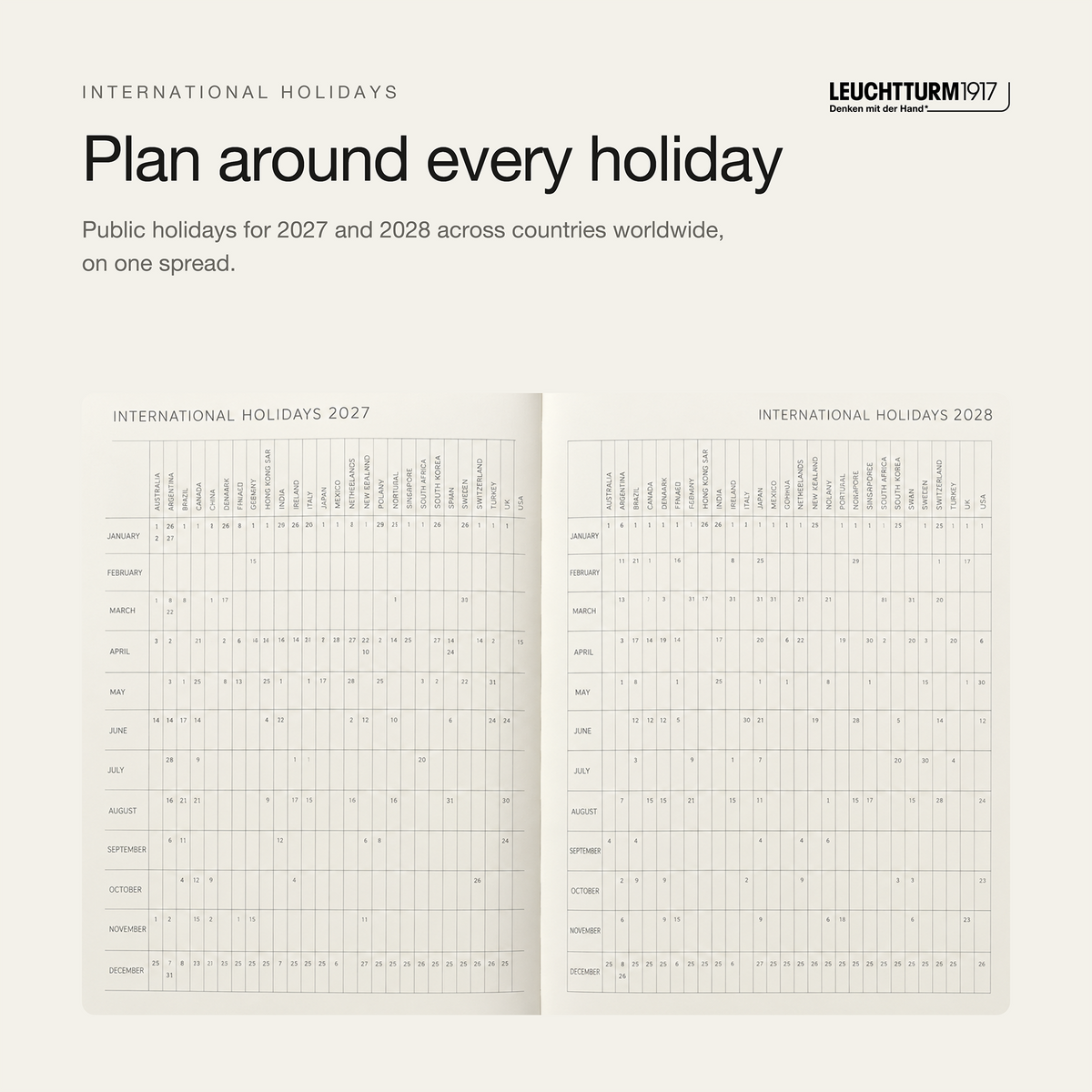 Leuchtturm1917 2027 A5 Hardcover Weekly Planner