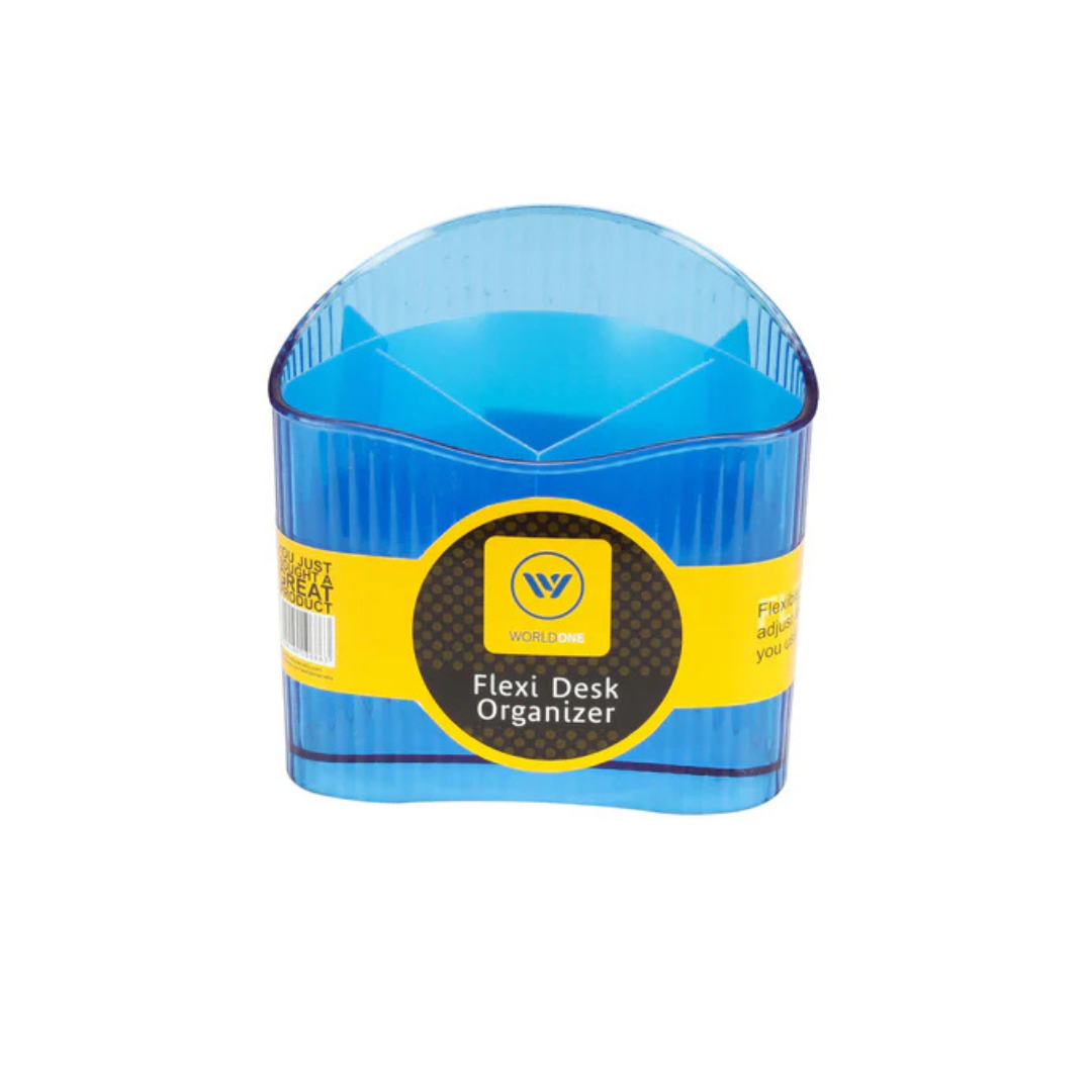 World One WPS334 Flexi Desk Organiser - Blue