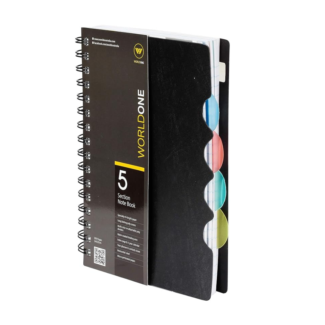 Worldone 5 Section Wiro Notebook