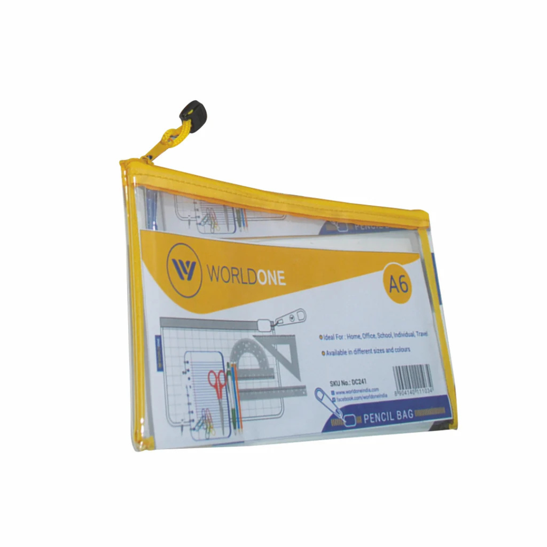 Worldone Transparent Pencil Pouch with Zipper