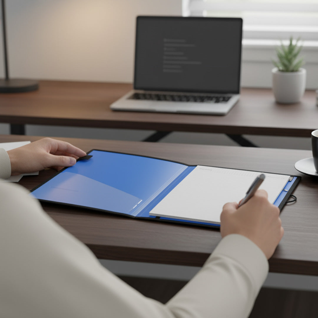 Worldone A4 Conference Folder with Elastic Closure