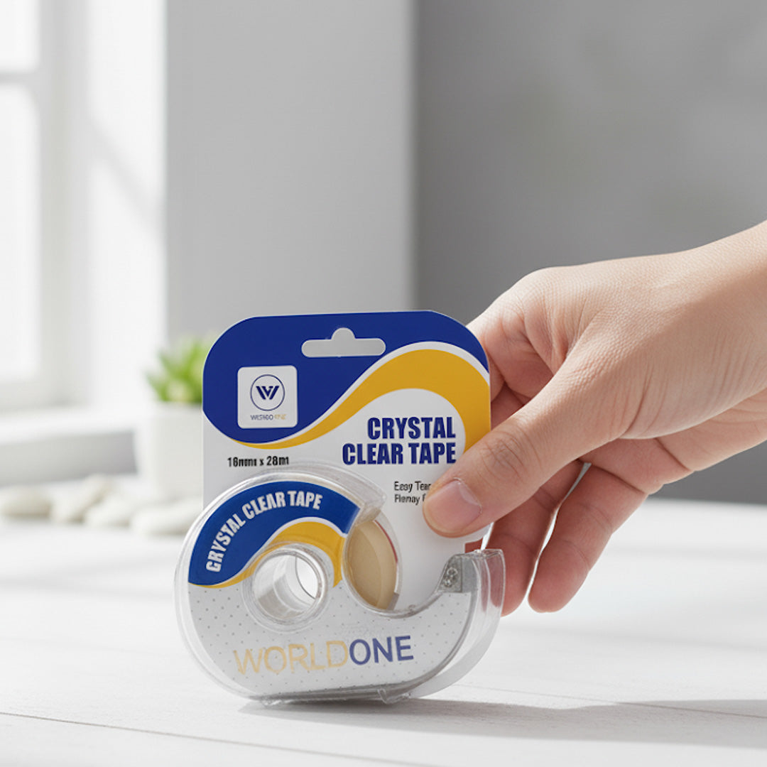 Worldone Crystal Clear Tape with Refillable Dispenser