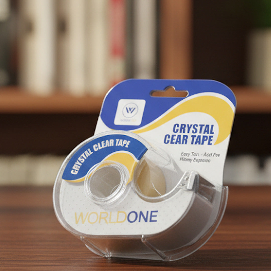 Worldone Crystal Clear Tape with Refillable Dispenser
