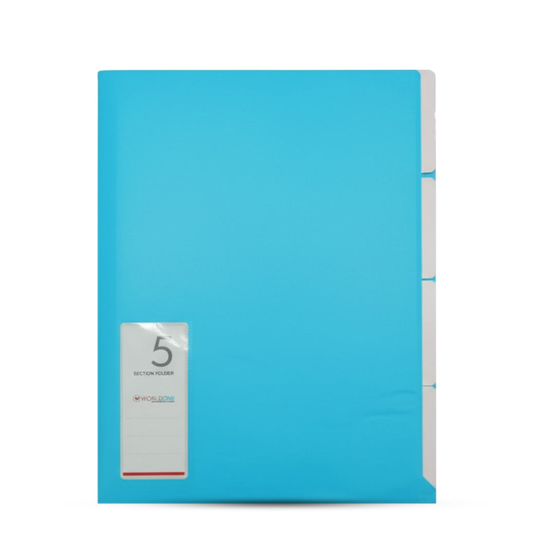 Worldone Plastic 5 Section Multicolor Folder