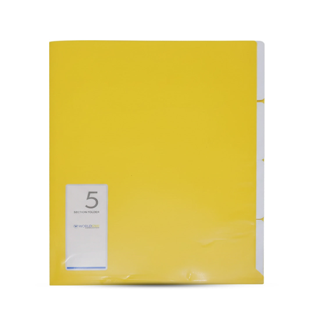 Worldone Plastic 5 Section Multicolor Folder