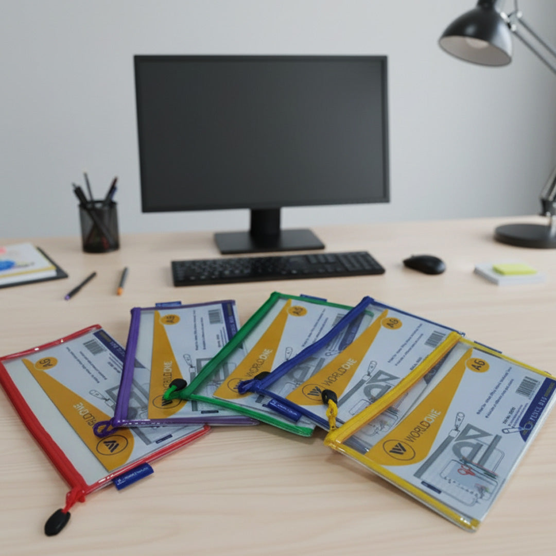 Worldone Transparent Pencil Pouch with Zipper