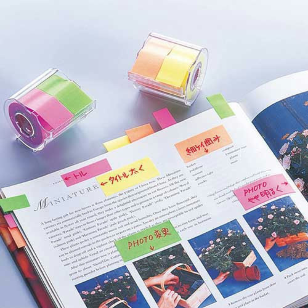 Yamato Sticky Notes Memoc Roll Tape with Cutter – SCOOBOO