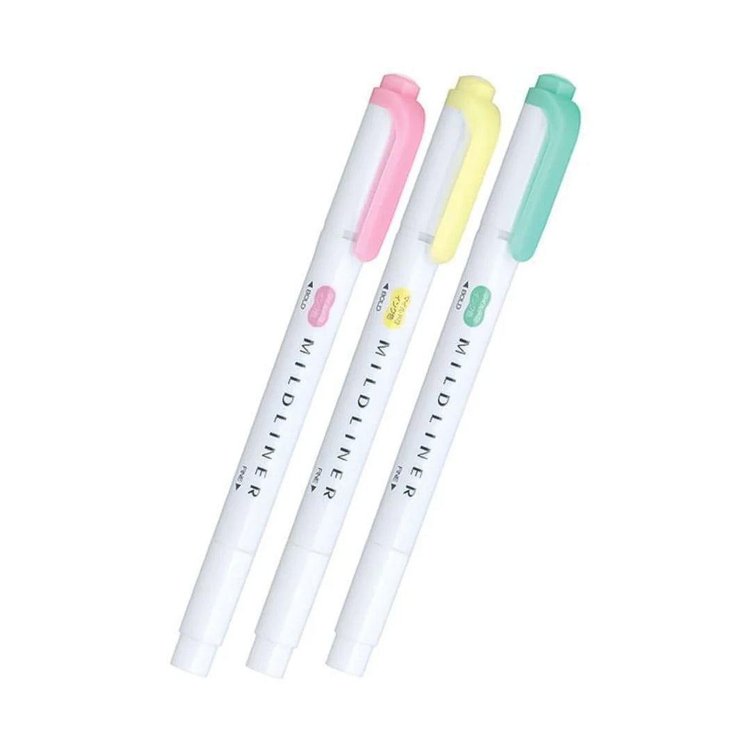Zebra Mildliner Dual-Tip Brush Pen Set x 3