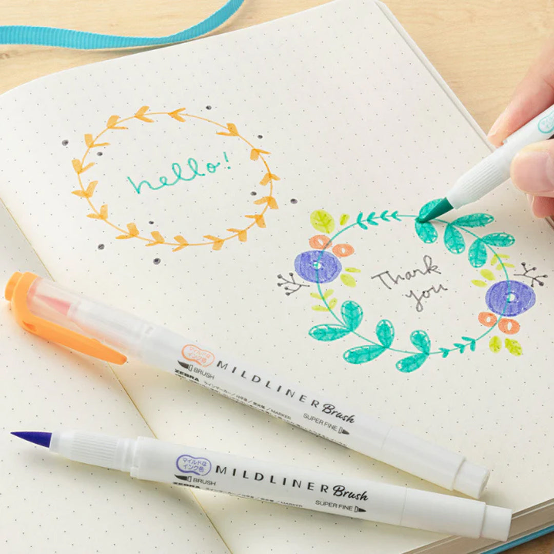 Zebra Mildliner Dual-Tip Brush Pen Set x 3
