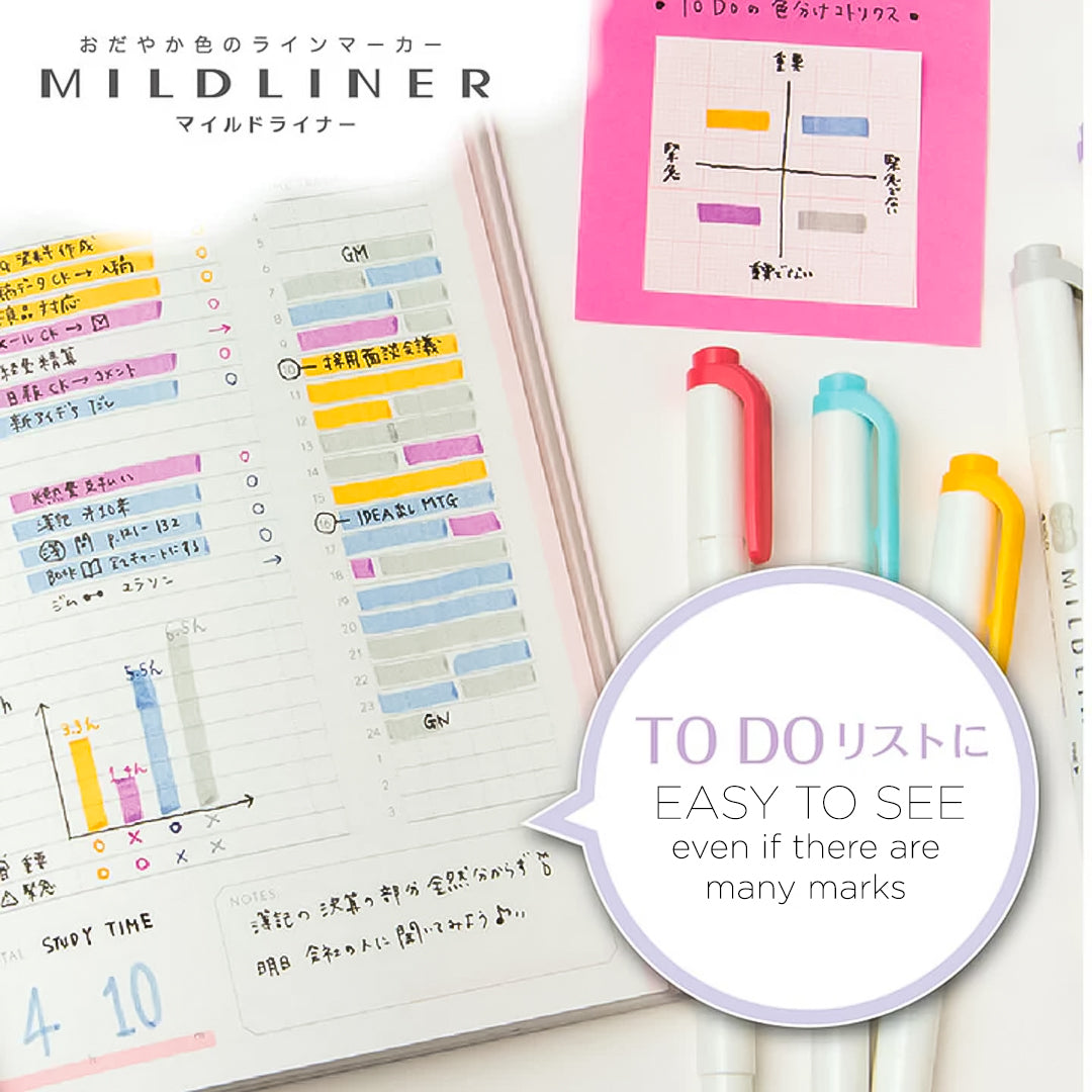 Zebra Mildliner Dual-Tip Brush Pen Set x 3
