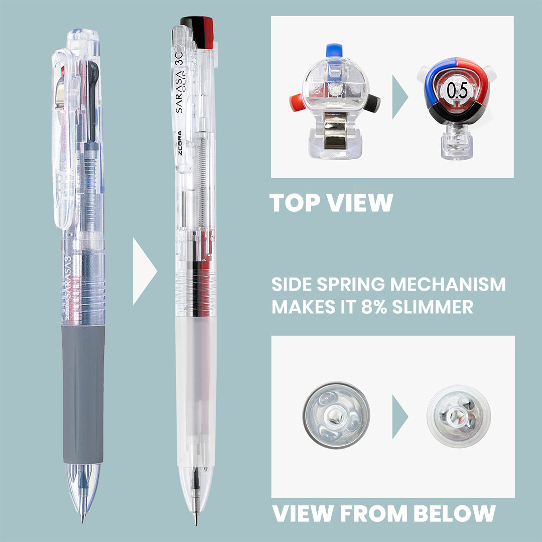 Zebra Sarasa Clip 3C 3 Color Multi Gel Pen - 0.5mm