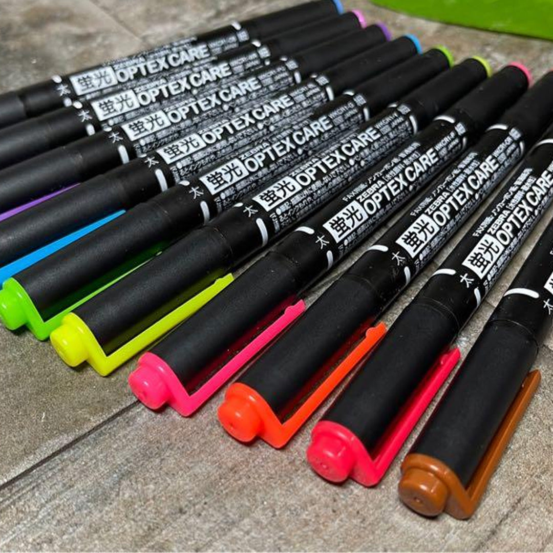 Zebra Optex Care Fluorescent Highlighter Set
