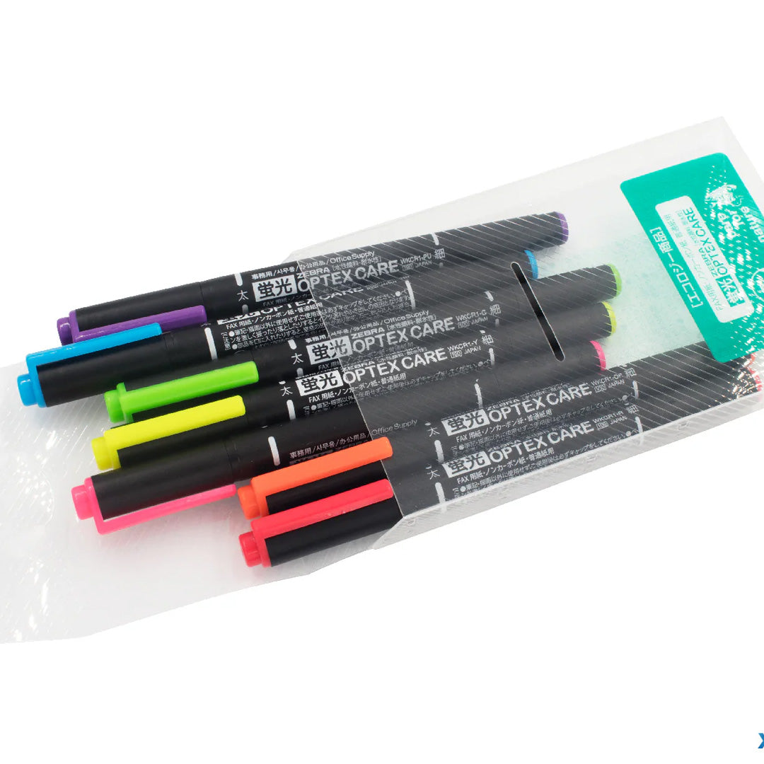 Zebra Optex Care Fluorescent Highlighter Set