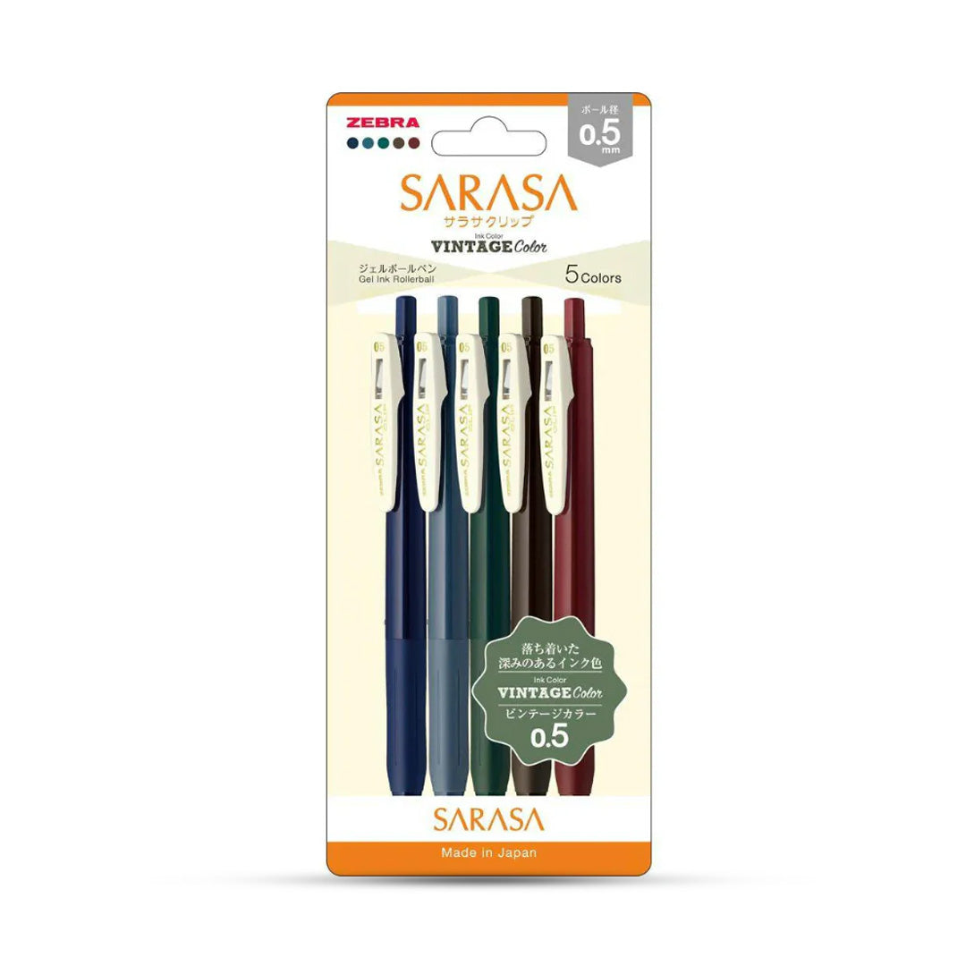 Zebra Sarasa Clip Vintage Gel Pen Set